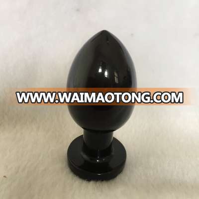 Wholesale Natural Black Obsidian Stone Quartz Crystal Butt Plugs , Obsidian EGG Bulb