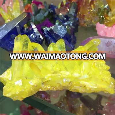 Wholesale Aura Quartz Cluster Colorful Aqua Aura Crystal For Sale Decorative Crystal Cluster